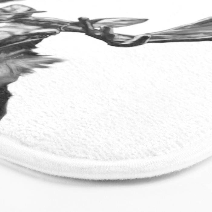 Bubble Gum Moose in Black and White Bath Mat Gallery Image 3