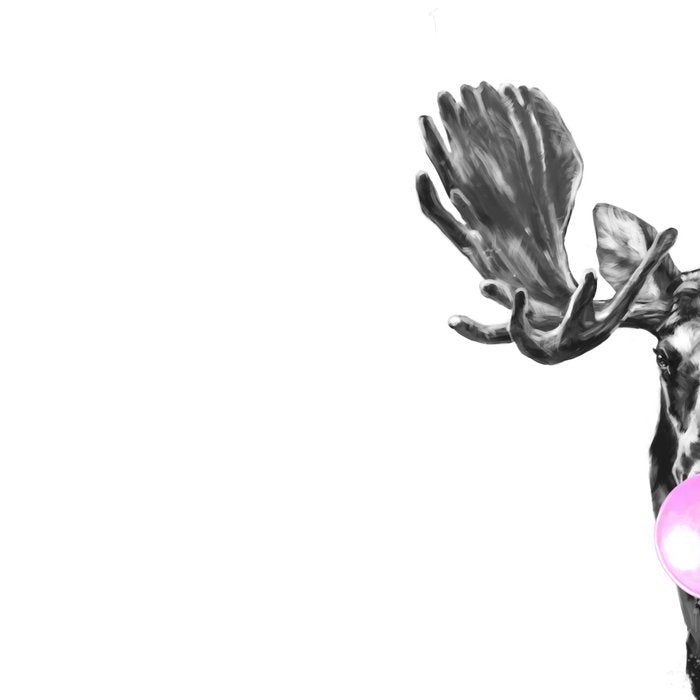 Bubble Gum Moose in Black and White Coffee Mug Gallery Image 2