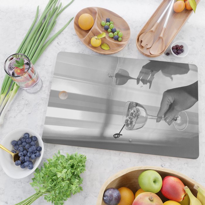 Disco Martini B&W Cutting Board Gallery Image 2