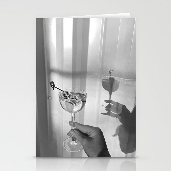Disco Martini B&W Stationery Card Gallery Image 2