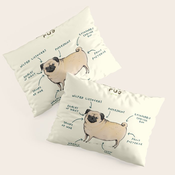 Anatomy of a Pug Pillow Sham Gallery Image 1