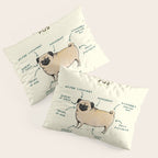Anatomy of a Pug Pillow Sham Gallery Image 3