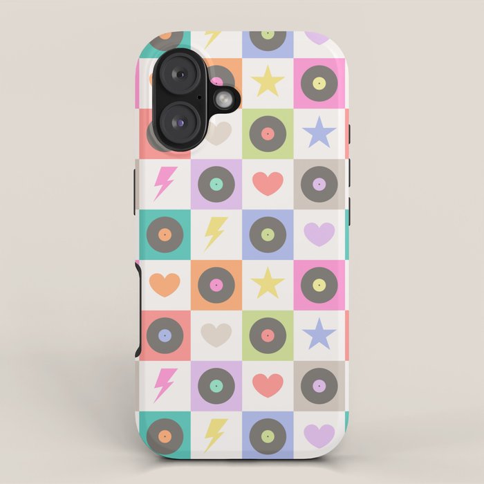 Colorful Checkerboard 80s - Pastel Colors iPhone Case Gallery Image 1