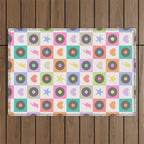 Colorful Checkerboard 80s - Pastel Colors Outdoor Rug Gallery Image 1