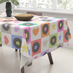 Colorful Checkerboard 80s - Pastel Colors Tablecloth Gallery Image 3