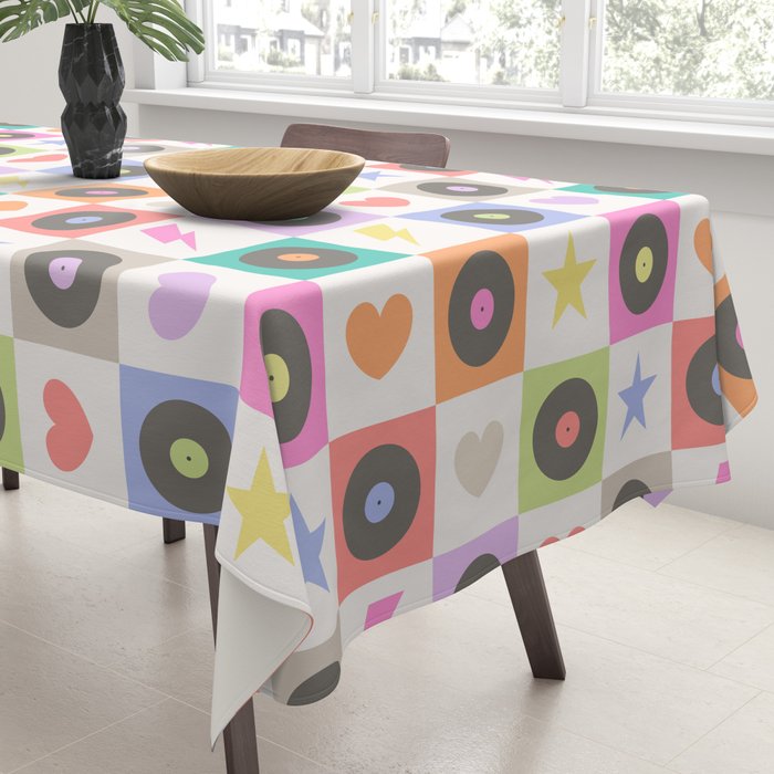 Colorful Checkerboard 80s - Pastel Colors Tablecloth Gallery Image 3