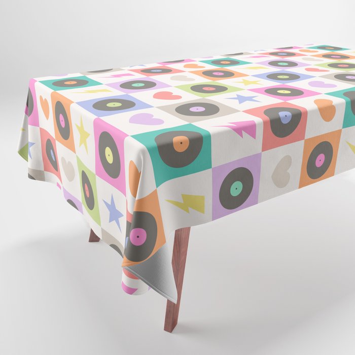 Colorful Checkerboard 80s - Pastel Colors Tablecloth Gallery Image 1