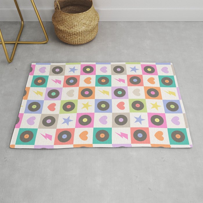 Colorful Checkerboard 80s - Pastel Colors Rug Gallery Image 1