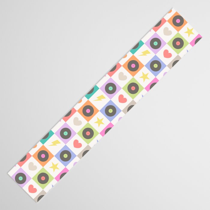 Colorful Checkerboard 80s - Pastel Colors Table Runner Gallery Image 3