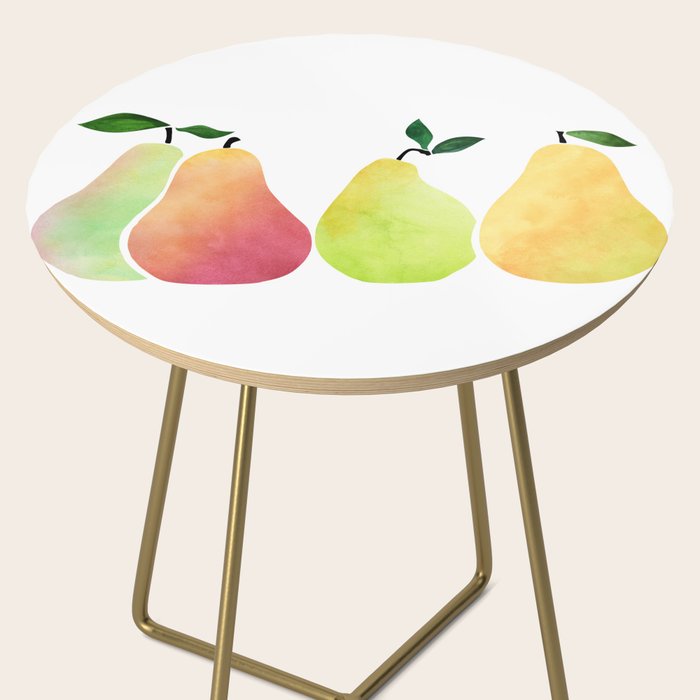 Watercolor Pears / Fruit Illustration Side Table Gallery Image 2