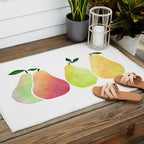 Watercolor Pears / Fruit Illustration Outdoor Rug Gallery Image 2