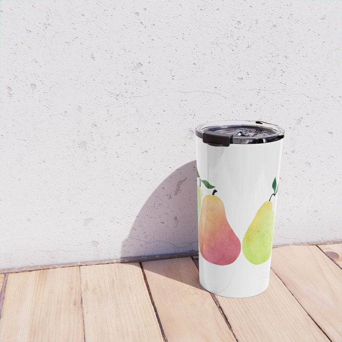 Watercolor Pears / Fruit Illustration Travel Mug Gallery Image 4