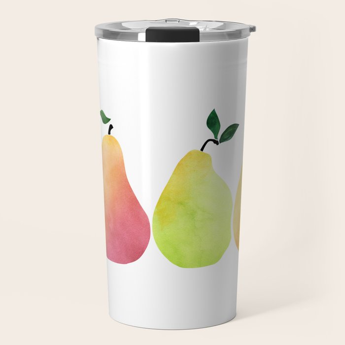 Watercolor Pears / Fruit Illustration Travel Mug Gallery Image 1