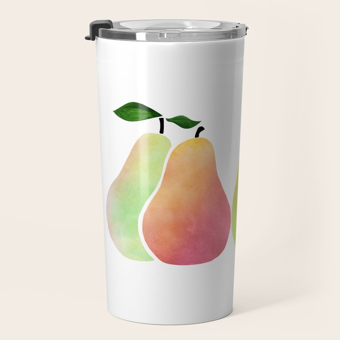 Watercolor Pears / Fruit Illustration Travel Mug Gallery Image 3