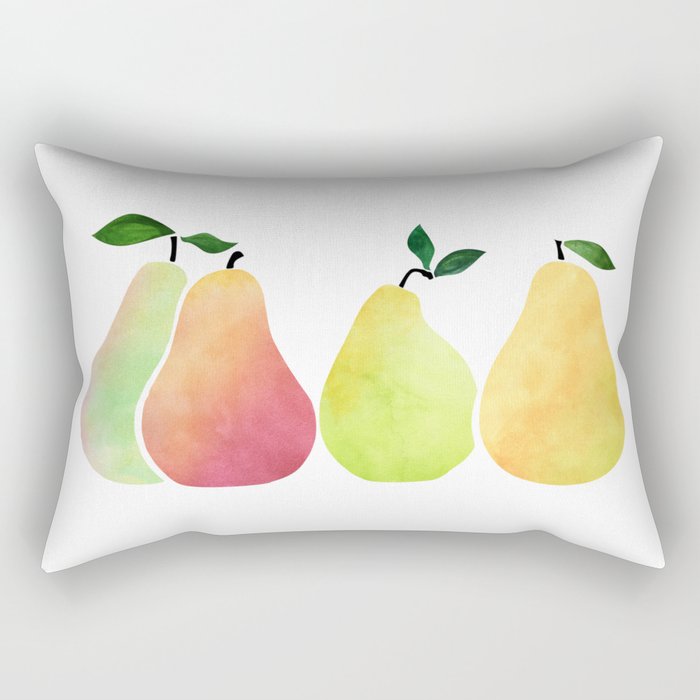 Watercolor Pears / Fruit Illustration Rectangular Pillow Gallery Image 2