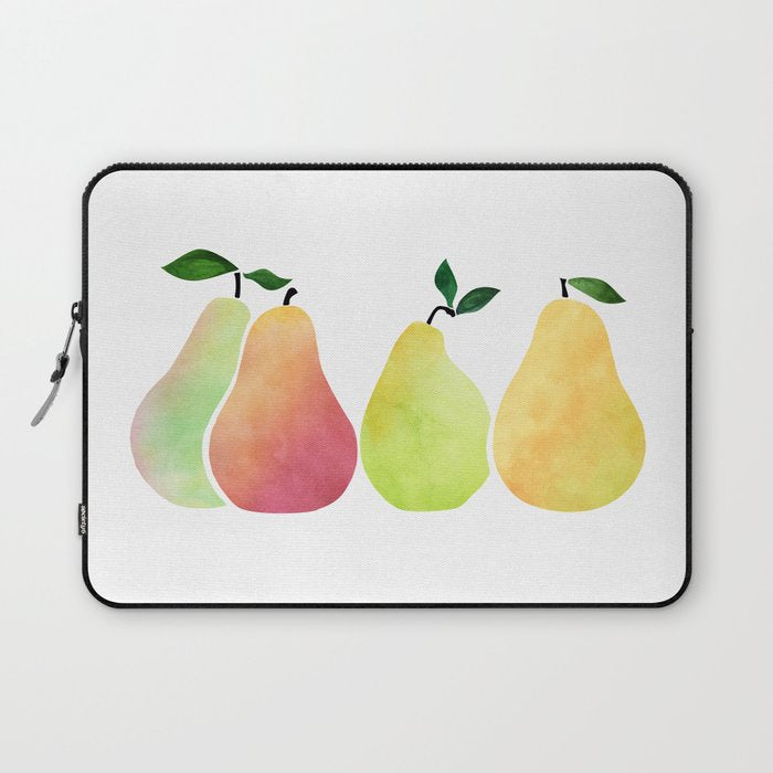 Watercolor Pears / Fruit Illustration Laptop Sleeve Gallery Image 1