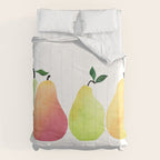 Watercolor Pears / Fruit Illustration Comforter Gallery Image 6