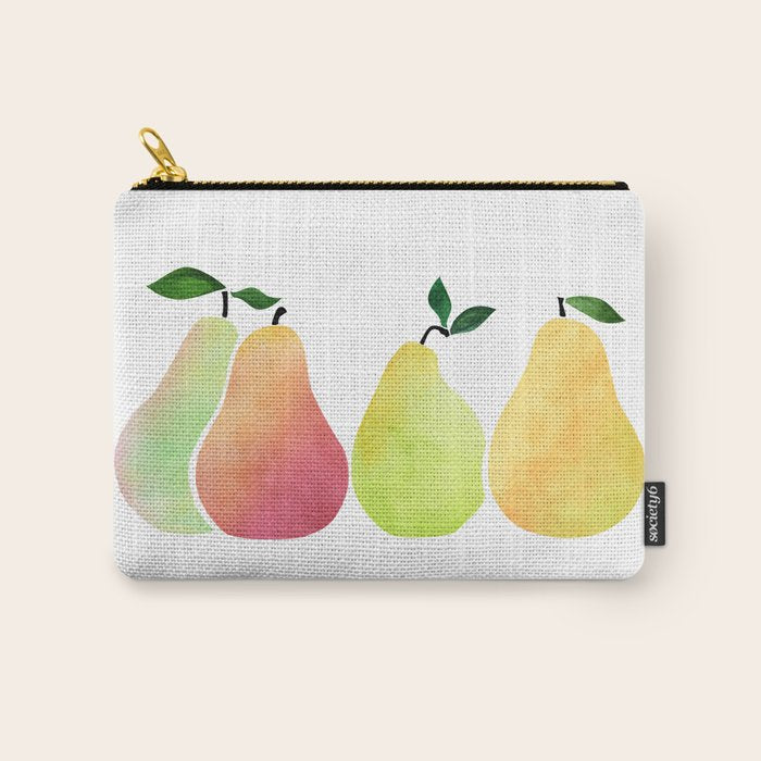 Watercolor Pears / Fruit Illustration Carry All Pouch Gallery Image 1