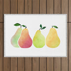 Watercolor Pears / Fruit Illustration Outdoor Rug Gallery Image 1