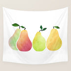 Watercolor Pears / Fruit Illustration Wall Tapestry Gallery Image 4