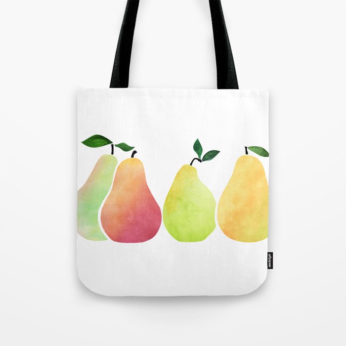Watercolor Pears / Fruit Illustration Tote Bag Gallery Image 1