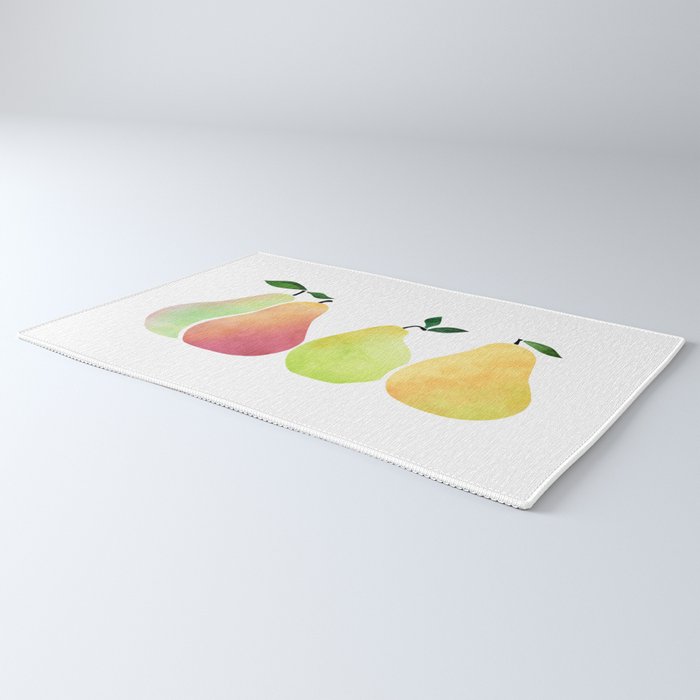 Watercolor Pears / Fruit Illustration Rug Gallery Image 3