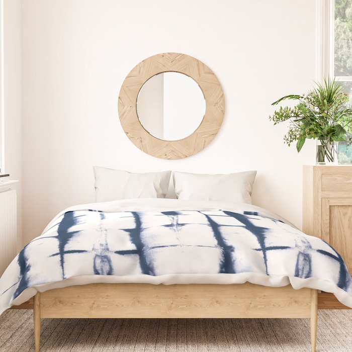 Shibori Stripes 4 Indigo Blue Duvet Cover Gallery Image 3