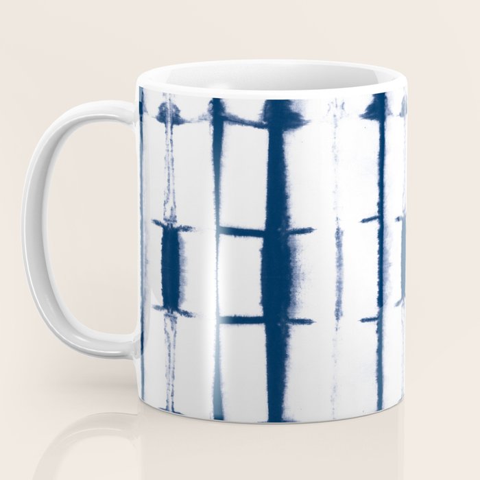 Shibori Stripes 4 Indigo Blue Coffee Mug Gallery Image 3