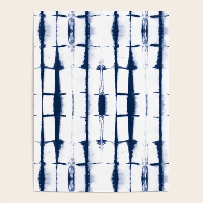 Shibori Stripes 4 Indigo Blue Poster Gallery Image 4