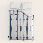 Shibori Stripes 4 Indigo Blue Comforter Gallery Image 6