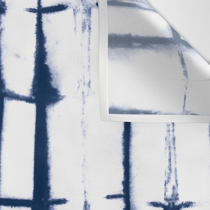 Shibori Stripes 4 Indigo Blue Wall Tapestry Gallery Image 3