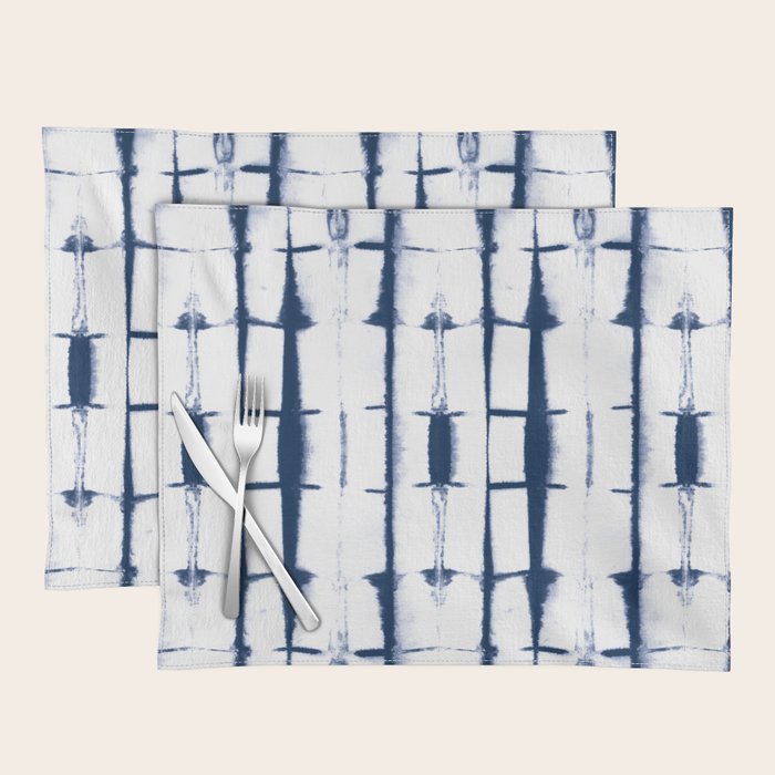 Shibori Stripes 4 Indigo Blue Placemat Gallery Image 1