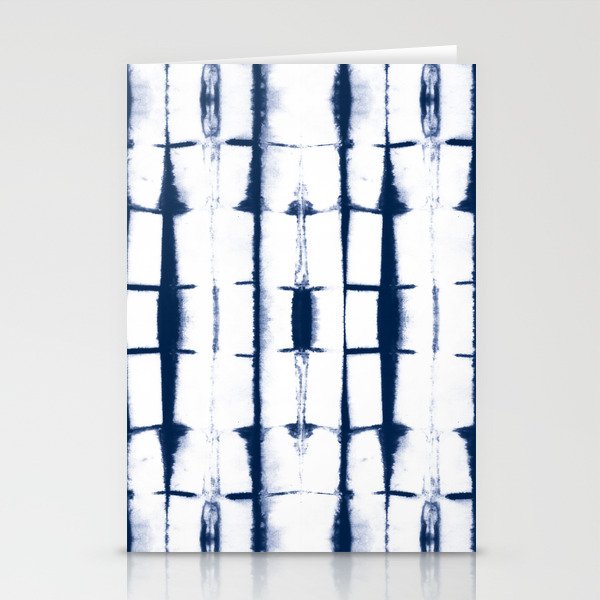 Shibori Stripes 4 Indigo Blue Stationery Card Gallery Image 2
