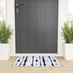 Shibori Stripes 4 Indigo Blue Welcome Mat Gallery Image 3