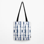 Shibori Stripes 4 Indigo Blue Tote Bag Gallery Image 2