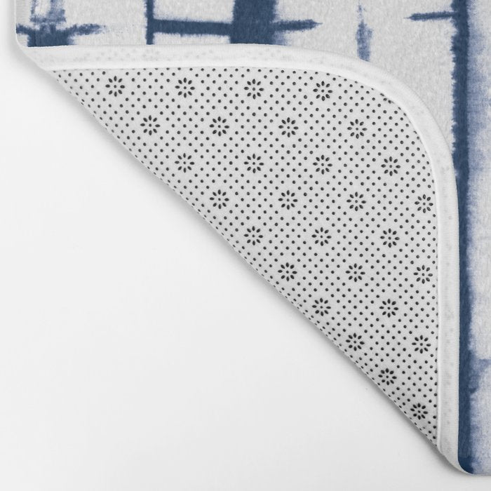 Shibori Stripes 4 Indigo Blue Bath Mat Gallery Image 2