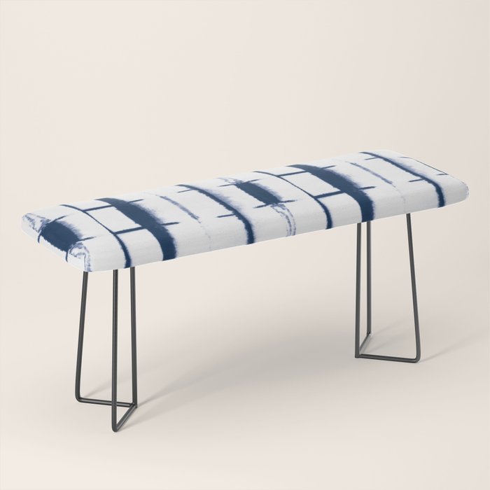 Shibori Stripes 4 Indigo Blue Bench Gallery Image 1