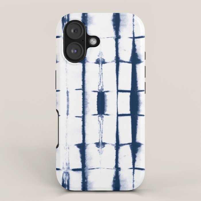 Shibori Stripes 4 Indigo Blue iPhone Case Gallery Image 1