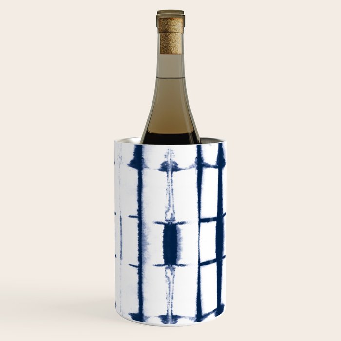 Shibori Stripes 4 Indigo Blue Wine Chiller Gallery Image 1