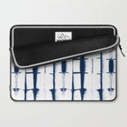 Shibori Stripes 4 Indigo Blue Laptop Sleeve Gallery Image 2