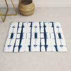 Shibori Stripes 4 Indigo Blue Rug Gallery Image 1
