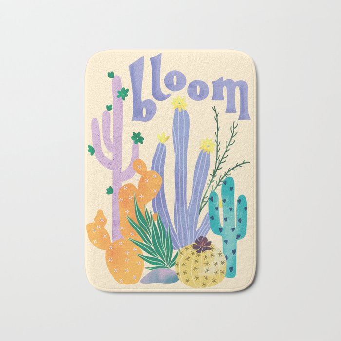 Cactus Blooms Bath Mat Gallery Image 1