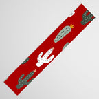 Christmas, Cactus, Red, White and Green, Cute Prints Table Runner Gallery Image 3