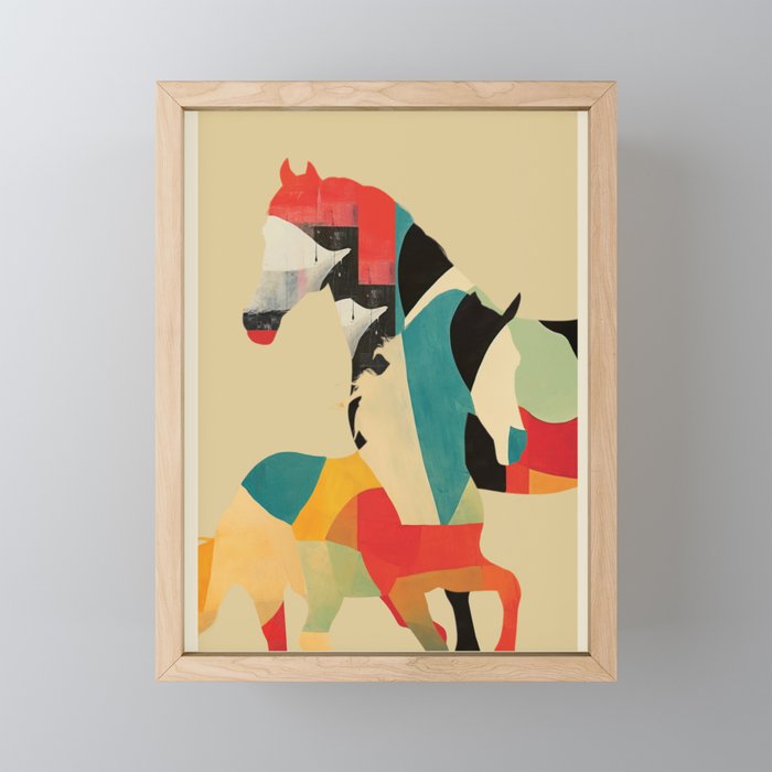 Colorful Abstract Horses 1 Mini Art Print Gallery Image 1