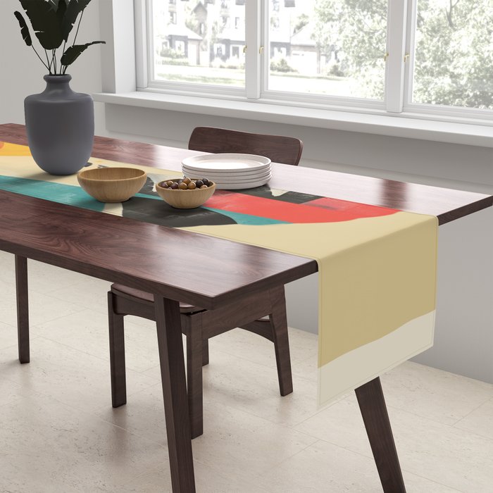 Colorful Abstract Horses 1 Table Runner Gallery Image 2