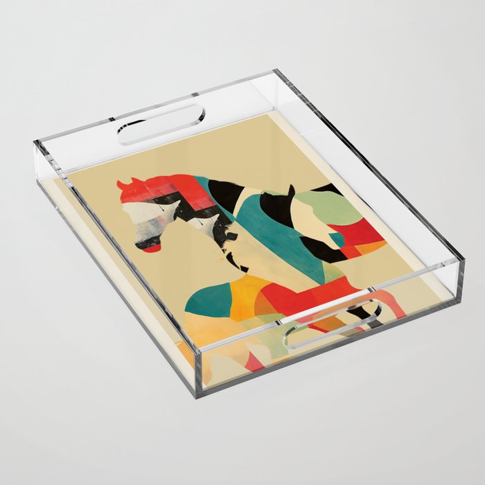 Colorful Abstract Horses 1 Acrylic Tray Gallery Image 1