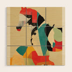Colorful Abstract Horses 1 Wood Wall Art Gallery Image 1