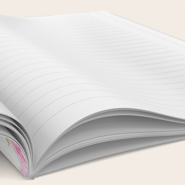 Black white blush pink watercolor floral stripes Notebook Gallery Image 2