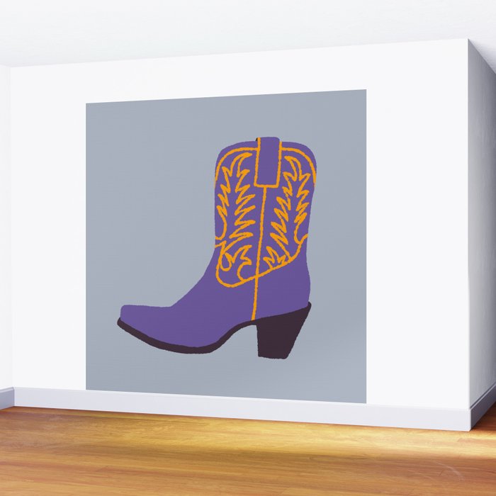 Purple Cowgirl Boot Wall Mural Gallery Image 2