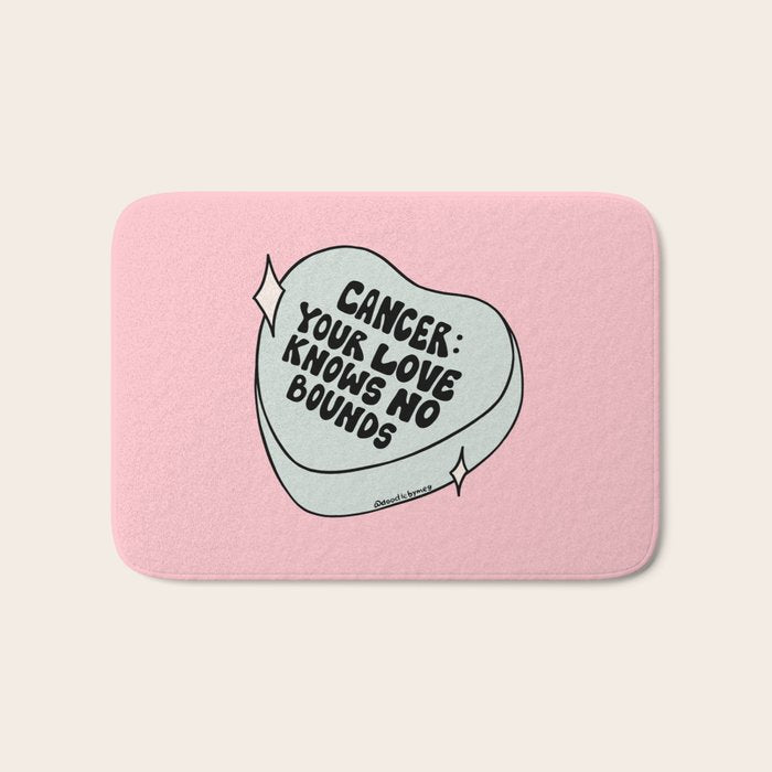 Cancer Conversation Heart Bath Mat Gallery Image 1